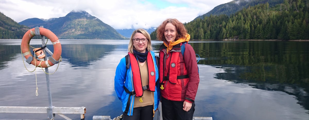 Project leader Ann-Magnhild Solås and scientist Ingrid Kvalvik in British Columbia, Canada, to learn how different stakeholders' views are implemented in coastal zone plans.